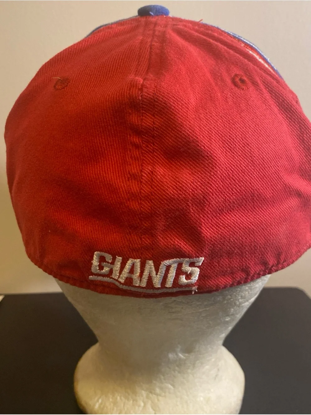 Vintage Reebok New York Giants Hat S/M Blue Red Zig Zag Lightning Bolt Cap NFL
